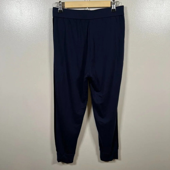 Eileen Fisher Jogger Track Pants Size Small Petite Blue Velvet Stripe Comfy - Picture 3 of 11